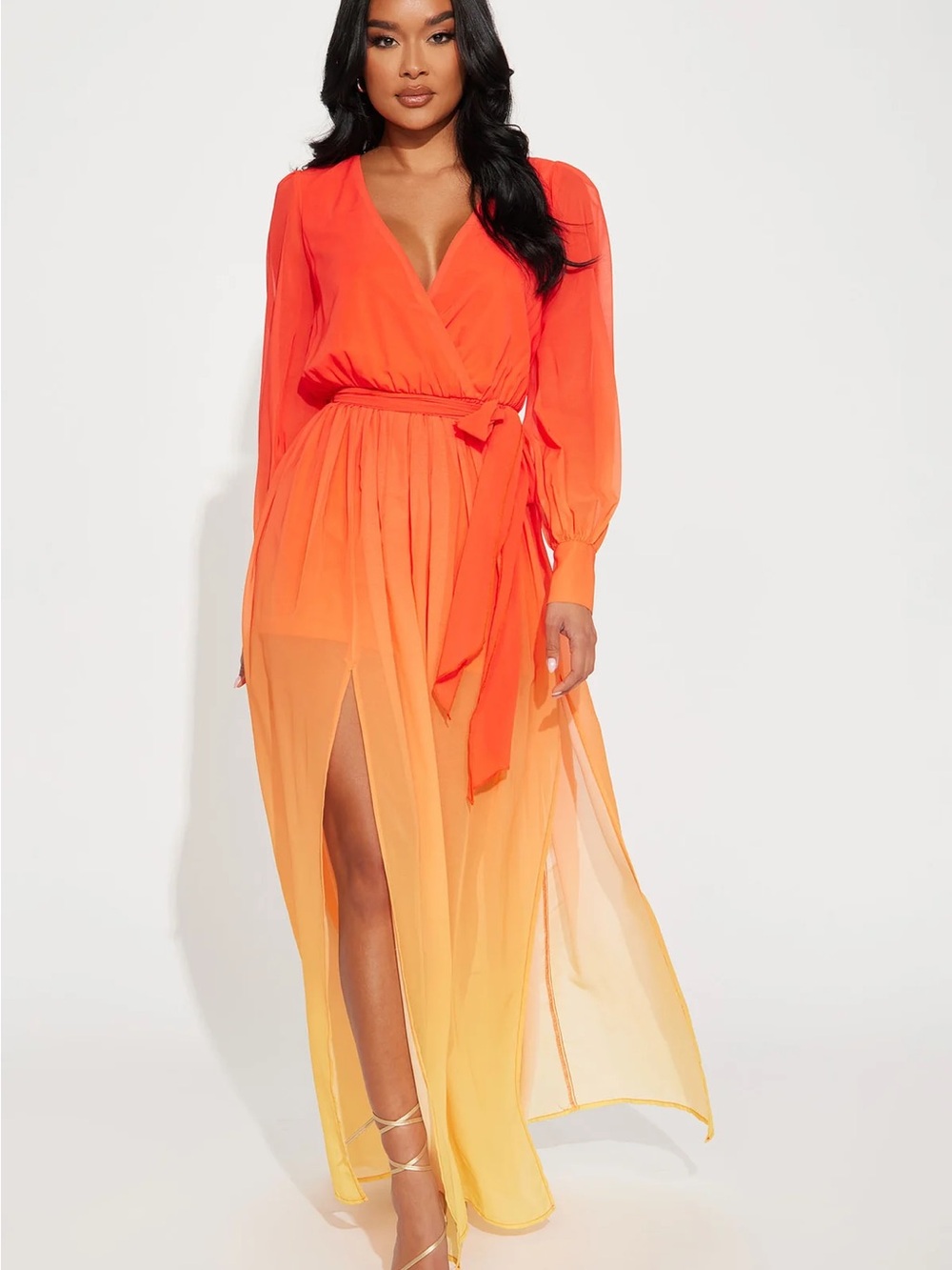 BRAND NEW Fashion Nova Sunset Ombre Maxi Dress